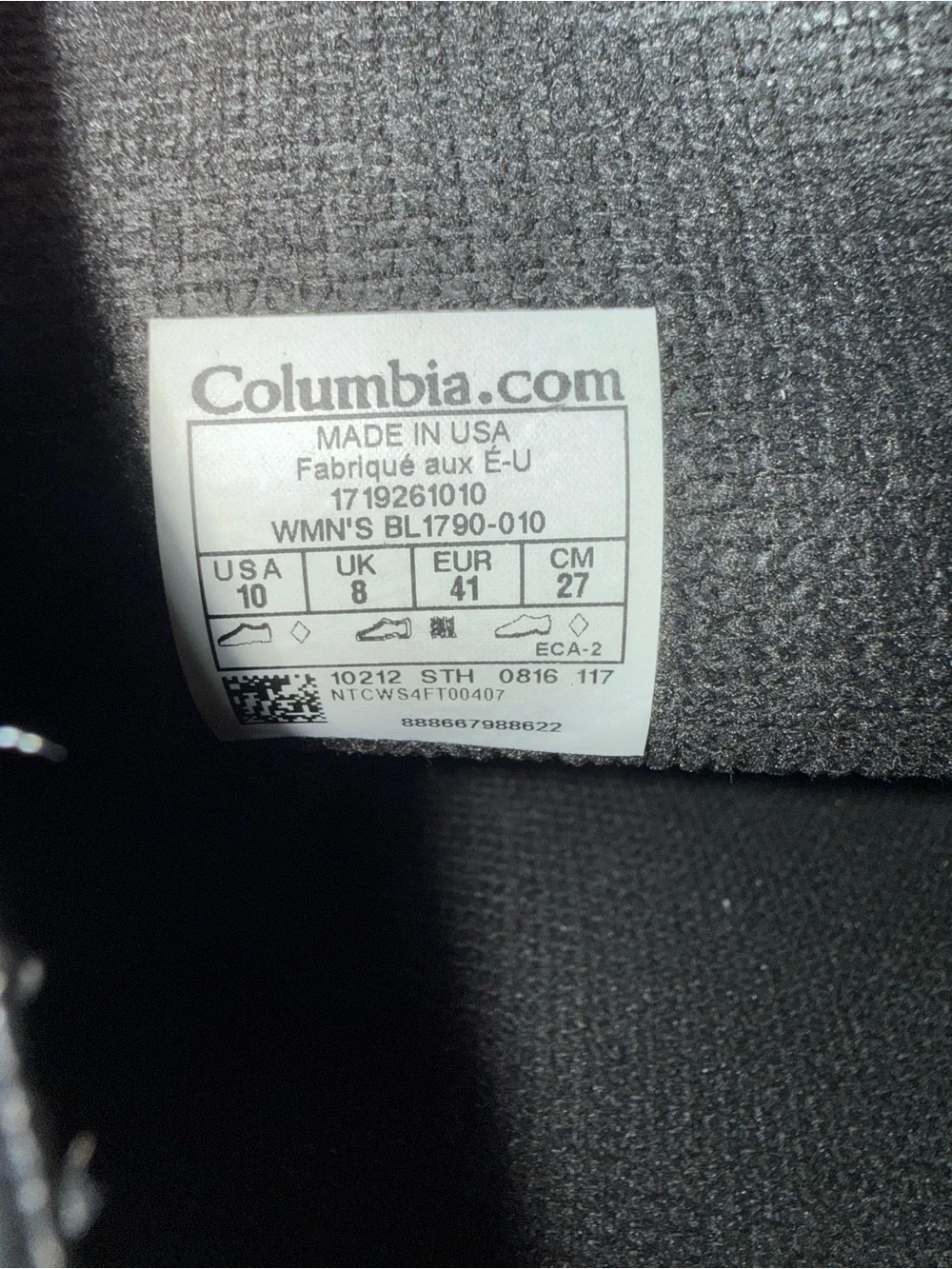 Columbia Black tall rain boots women’s size 10